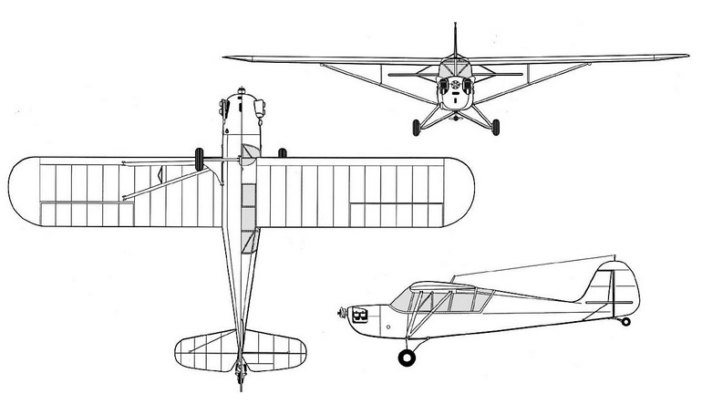 AERONCA 60 Tandem AERONCA 65 Tandem AERONCA 65 Defender AERONCA YO-58 Grasshopper AERONCA O-58 Grasshopper AERONCA L-3 Grasshopper AR6T 3D view