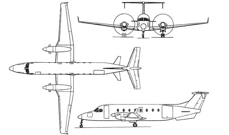 BEECH 1900 BEECH C-12J RAYTHEON 1900 B190 3D view