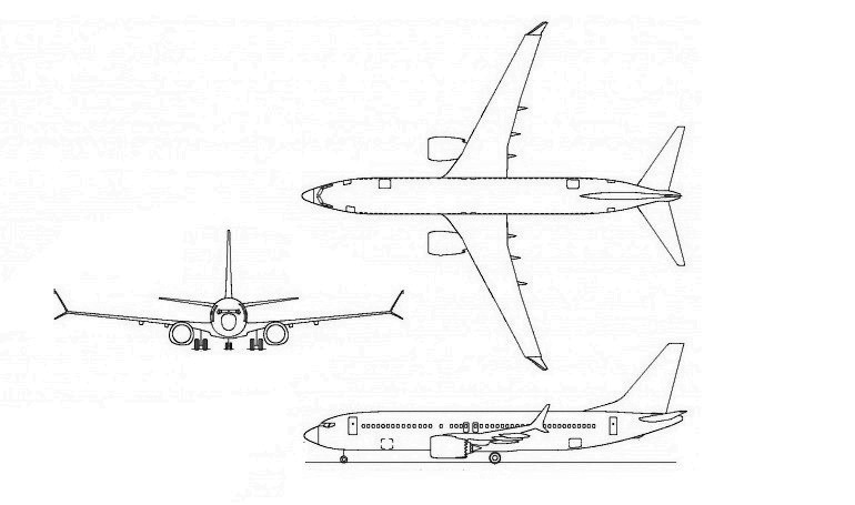 BOEING 737 MAX 7 BOEING 737 MAX 7 BBJ BOEING 737-7 B37M 3D view