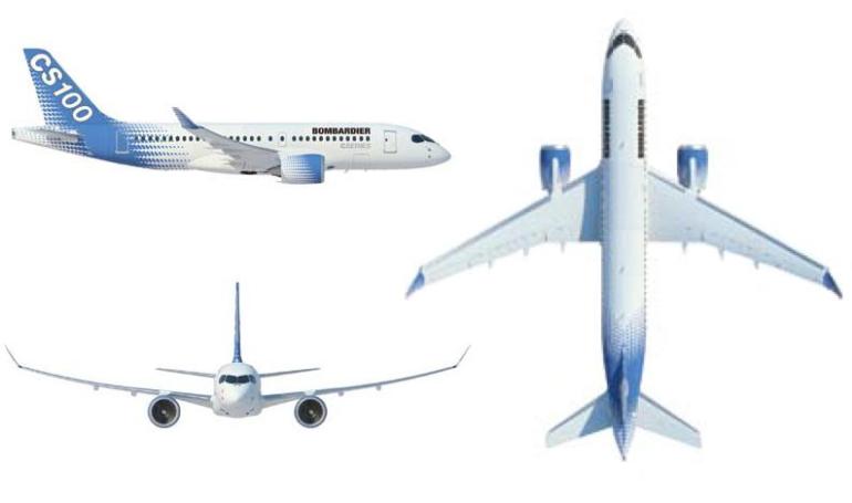 AIRBUS A-220-100 AIRBUS A-220-100 ACJ TwoTwenty BOMBARDIER BD-500 CSeries CS100 BCS1 3D view