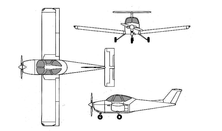 BEECH 77 Skipper BE77 3D view