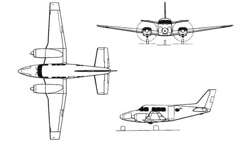 BEECH 88 Queen Air BE88 3D view