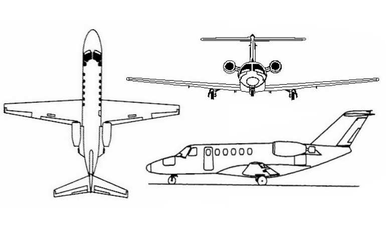 CESSNA 525B Citation CJ3 C25B 3D view