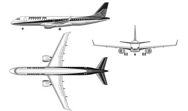 EMBRAER ERJ-190 Lineage 1000 EMBRAER 190 EMBRAER ERJ-190-100 E190 3D view