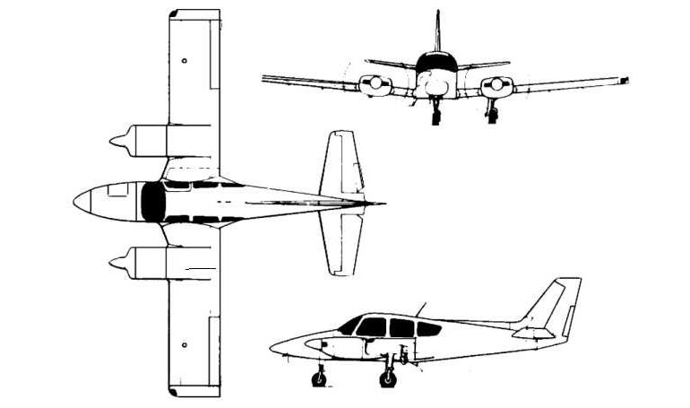 GRUMMAN AMERICAN GA-7 Cougar GULFSTREAM AMERICAN GA-7 Cougar SOCATA TB-360 Tangara GA7 3D view