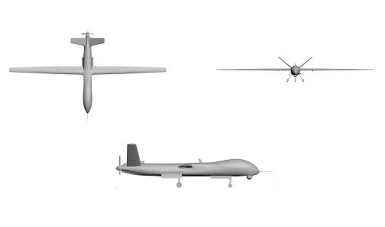 ELBIT Hermes 900 ELBIT Kochav HRM9 3D view