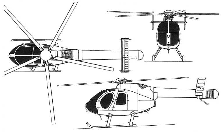 BOEING MD-520N MCDONNELL DOUGLAS AH-6J MCDONNELL DOUGLAS MD-520N MCDONNELL DOUGLAS MD-530N MCDONNELL DOUGLAS MH-6J MD HELICOPTERS MD-520N MD52 3D view