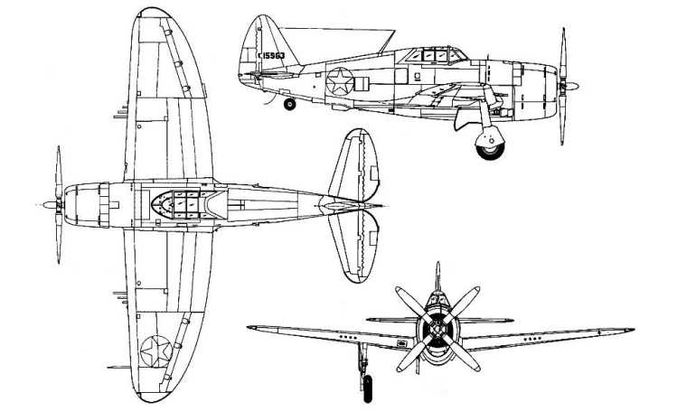 REPUBLIC F-47 Thunderbolt REPUBLIC P-47 Thunderbolt P47 3D view