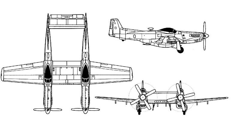 NORTH AMERICAN F-82 Twin Mustang NORTH AMERICAN P-82 Twin Mustang P82 3D view