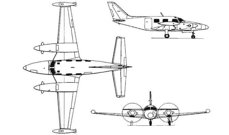 CHINCUL PA-A-31T1-500 Cheyenne 1 PIPER PA-31T1-500 Cheyenne 1 PAY1 3D view