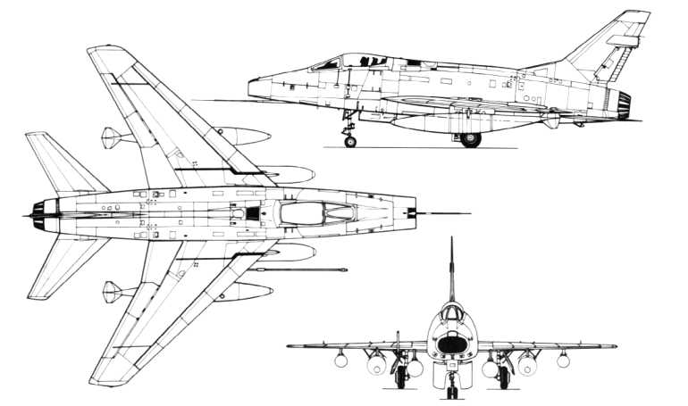 NORTH AMERICAN F-100 Super Sabre SSAB 3D view