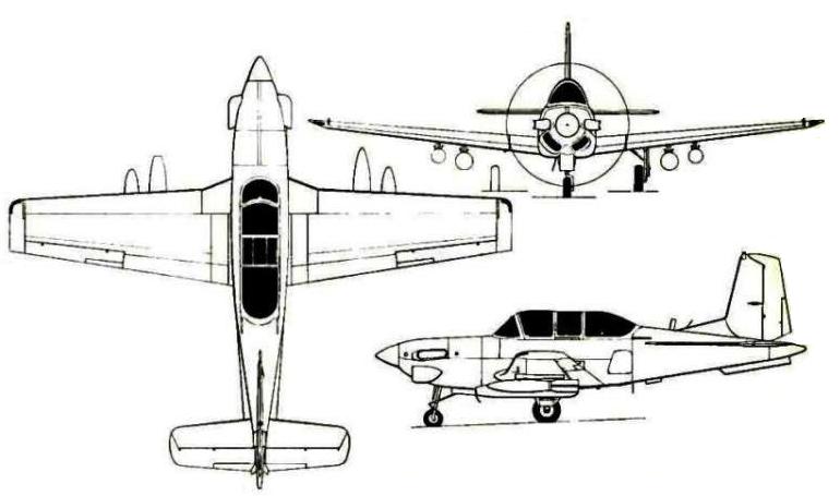 BEECH T-34C Turbo Mentor FUJI T-3Kai T34T 3D view