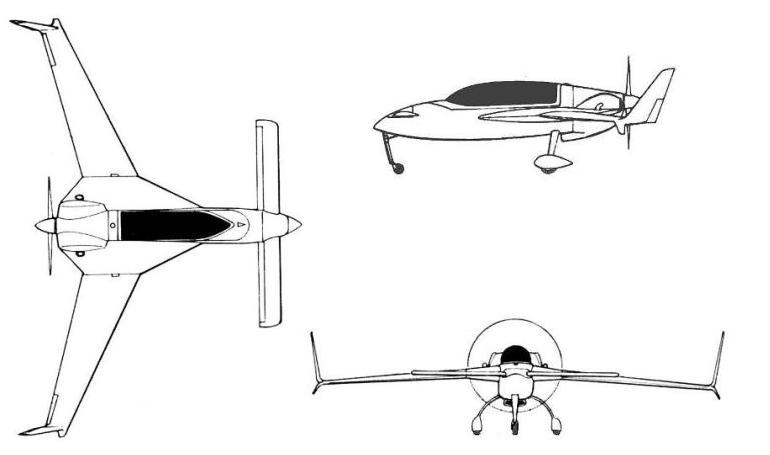 RUTAN 33 VariEze VEZE 3D view